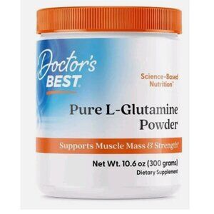 Doctor's Best Pure L-Glutamine Powder, for Muscle Mass, Strength Exp 08/2026
